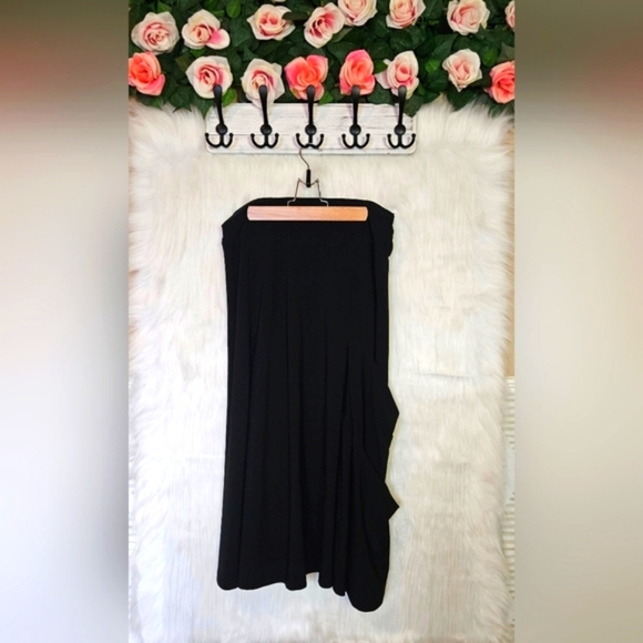 Sympli Sinature Jersey Draped Midi Skirt w/ pockets - Picture 1 of 7